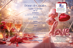 Menu St. Valentin dans le Dôme des etoiles
