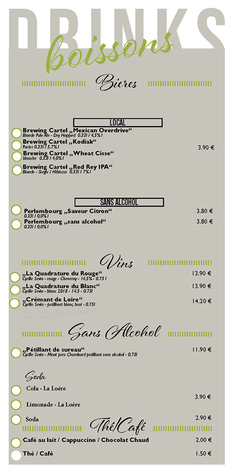 boissons sur place aux Hôtes de Chouzy